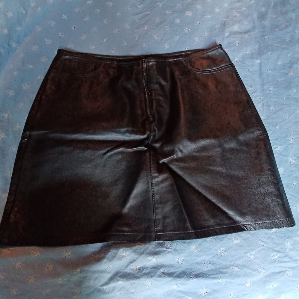 Vintage DKNY Leather Mini Skirt